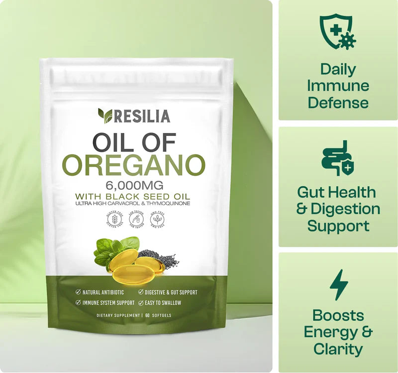 Oregano Oil 𝐂𝐚𝐩𝐬𝐮𝐥𝐞𝐬 - Oil of Oregano with Black Seed Oil 6000Mg | Non-Gmo - Gluten Free - 180 𝐒𝐨𝐟𝐭𝐠𝐞𝐥(L-1)
